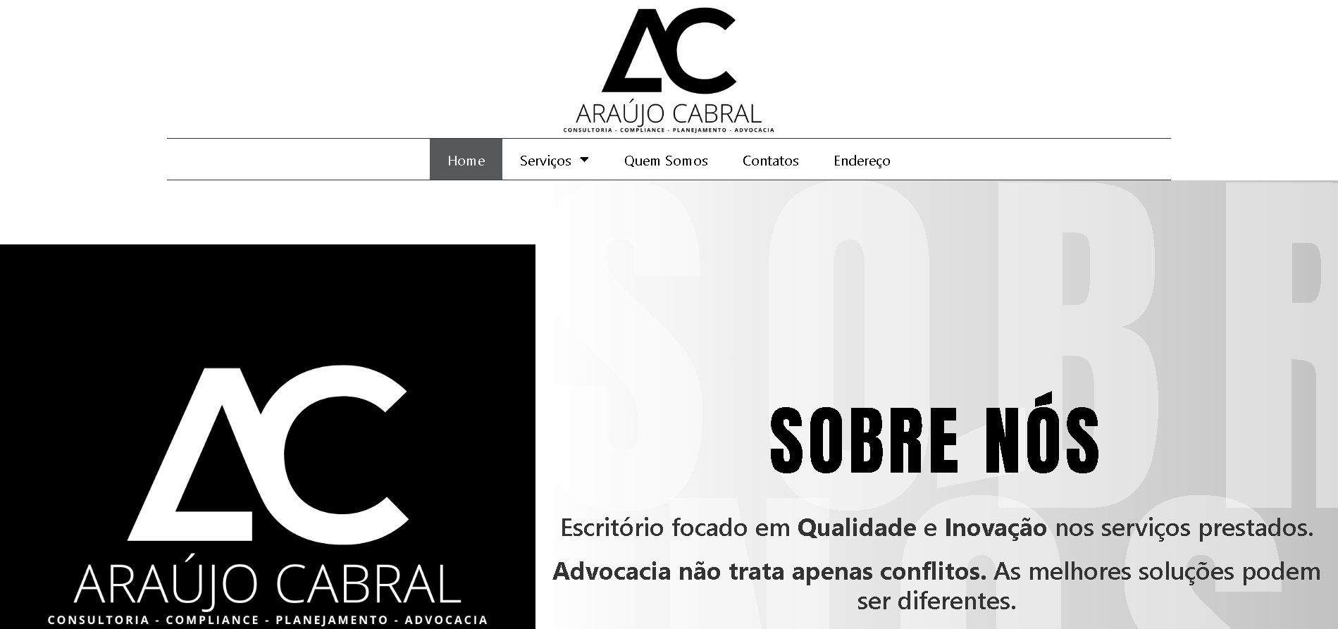 Araújo Cabral institutional website preview